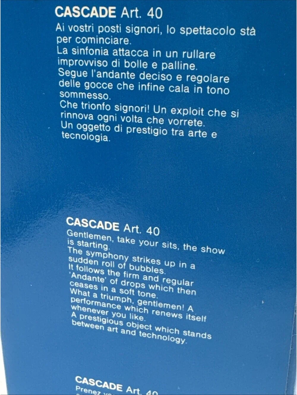 Italian Liquid Motion Zig Zag Blue Bubbler Cascade Idroclessidra Sensory Water